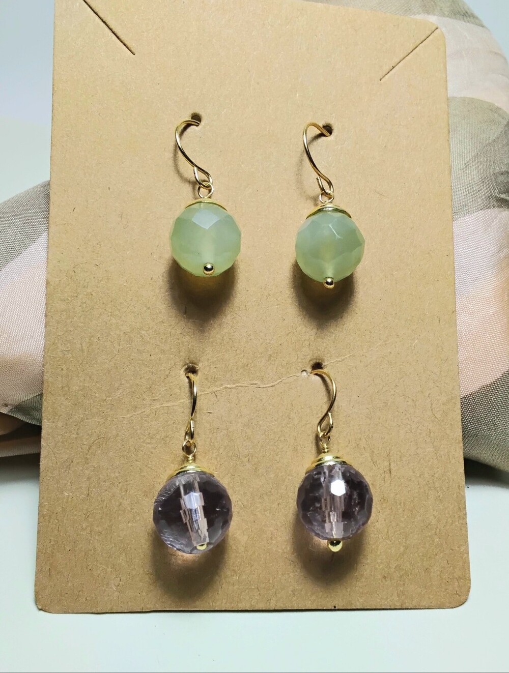 14K Multi Faceted Amethyst Ball Earrings